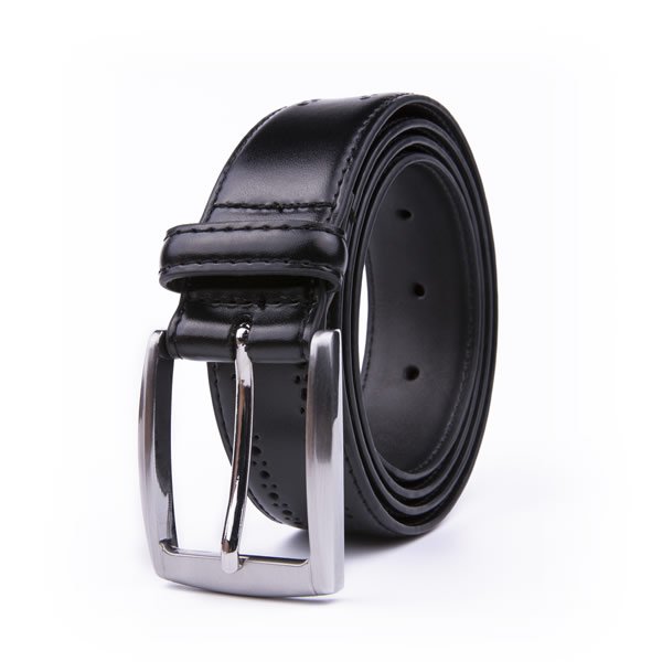 Black Dress Genuine Mens Leather Belt - Image 8