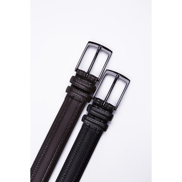 Casual Dress Balck Genuine Leather Mens Belts - Image 3
