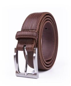 Black Casual Lizard PU Leather Belt Men