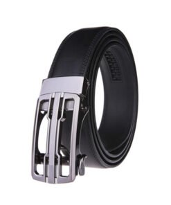 Dress Black Split Leather Belt Ratchet Belt
