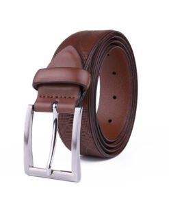 Adjustable Black Pure Top Grain Leather Belt for Men