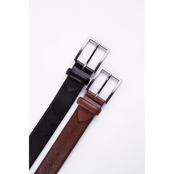 Adjustable Black Pure Top Grain Leather Belt for Men - Image 3