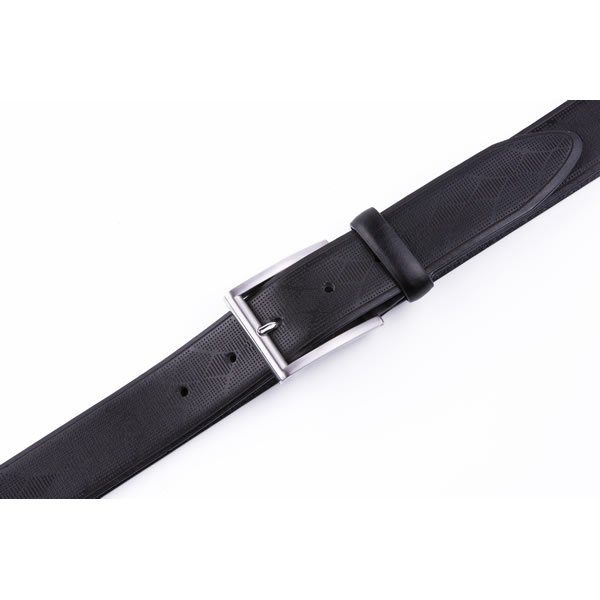 Adjustable Black Pure Top Grain Leather Belt for Men - Image 4