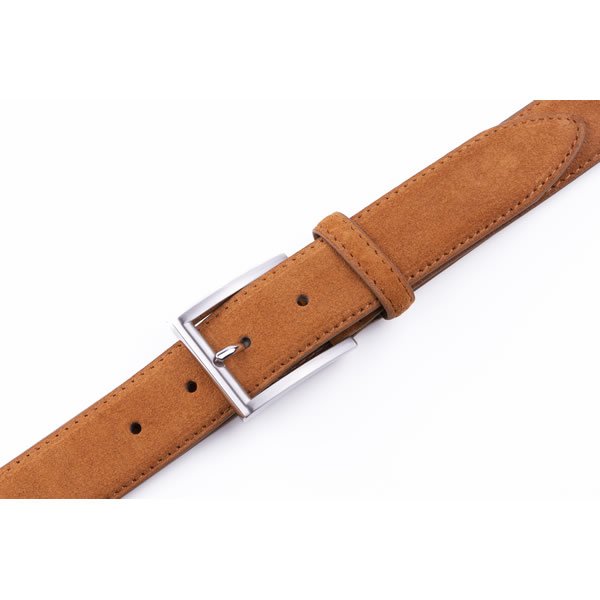 Unisex Retro Western Brown Full Grain Leather Mens Belt - Image 4