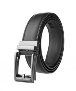 Dress Black Genuine Leather Belt Ratchet Belt
