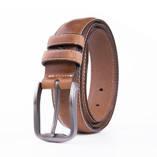 Adjustable Black Dress Genuine Leather Belt for Men - Image 3