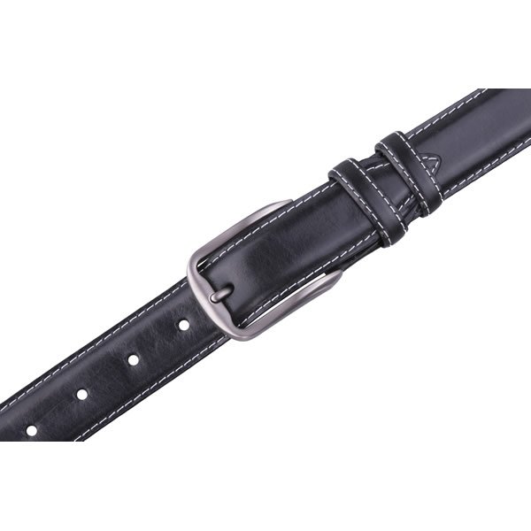 Adjustable Black Dress Genuine Leather Belt for Men - Image 5