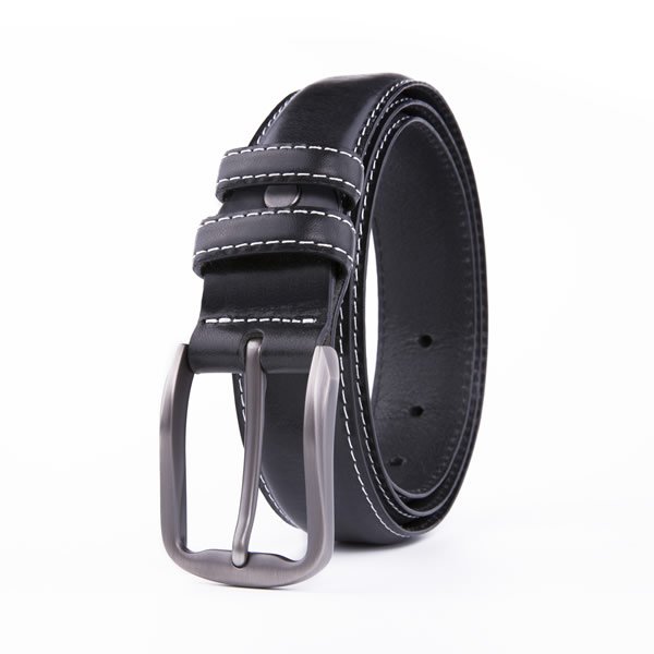 Adjustable Black Dress Genuine Leather Belt for Men - Image 8