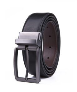 Black Brown Reversible Genuine Leather Belt for Men