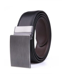 Casual Dress Black Genuine Mens Leather Belt Reversible Buckle Belt