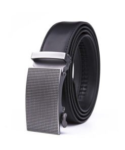 Dress Casual Clip Mens Genuine Leather Belt Automatic Black Belt