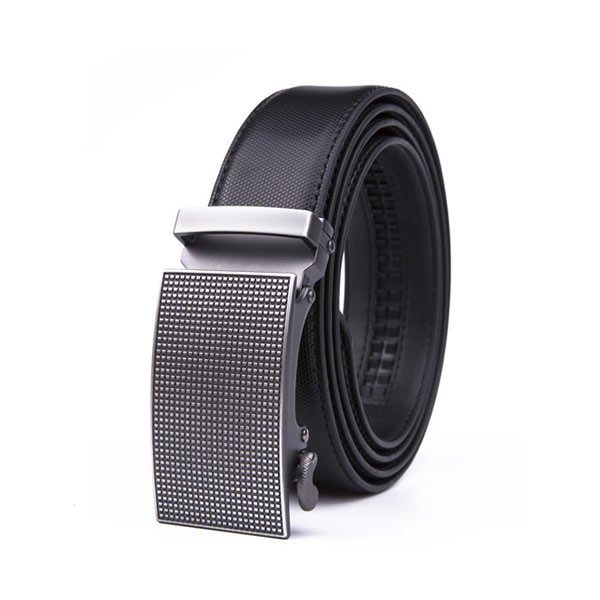 Dress Casual Clip Mens Genuine Leather Belt Automatic Black Belt