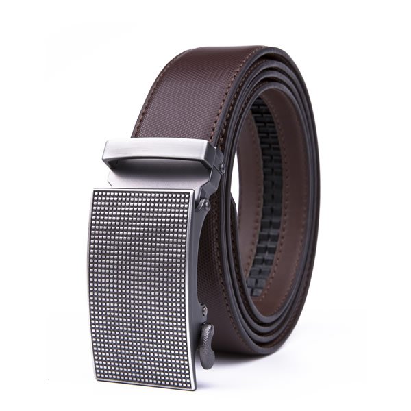 Dress Casual Clip Mens Genuine Leather Belt Automatic Black Belt - Image 3