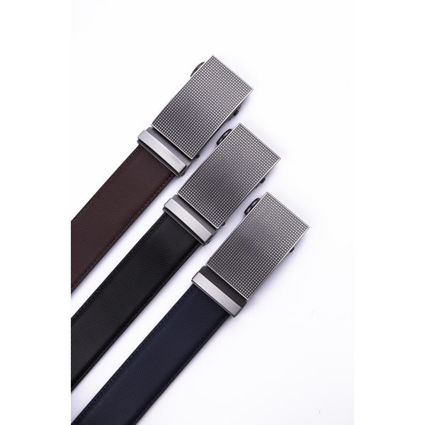 Dress Casual Clip Mens Genuine Leather Belt Automatic Black Belt - Image 8