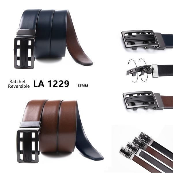 Reversible Ratchet Belt Multicolor Dress Genuine Leather Belt LA1229 - Image 3