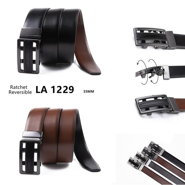 Reversible Ratchet Belt Multicolor Dress Genuine Leather Belt LA1229 - Image 4