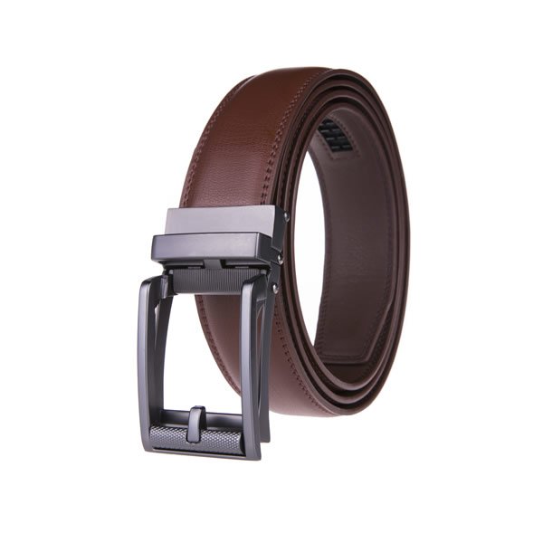 Dress Black Genuine Leather Belt Ratchet Belt LA1219 - Image 3