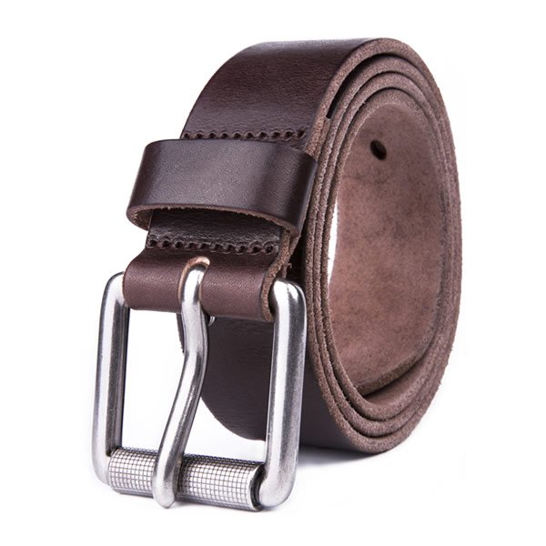 Wide Retro Casual Western Black Full Grian Leather Mens Belt - Image 4