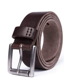 Wide Retro Casual Western Brown Full Grian Leather Mens Belt