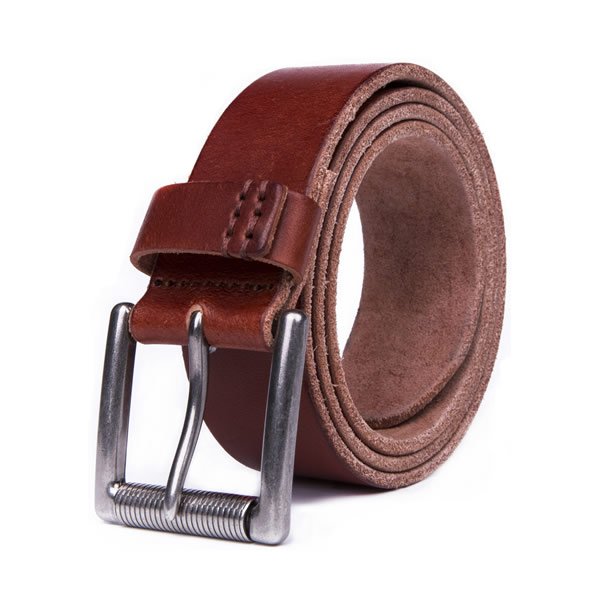 Wide Retro Casual Western Brown Full Grian Leather Mens Belt - Image 4
