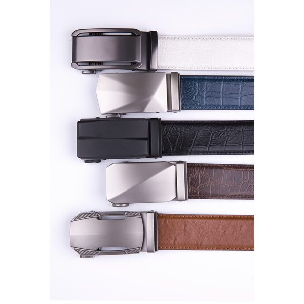 Official Dress Crocodile Mens Black Belt Automatic Leather Belt - Image 4