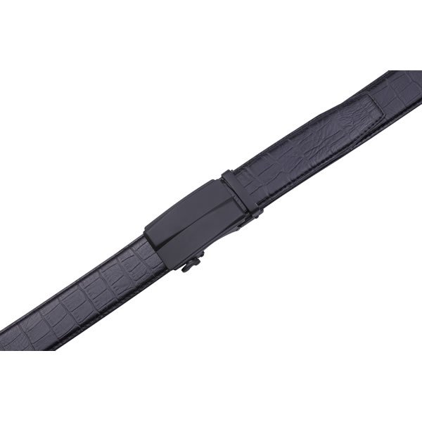 Official Dress Crocodile Mens Black Belt Automatic Leather Belt - Image 5
