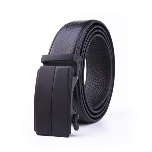 Official Dress Crocodile Mens Black Belt Automatic Leather Belt - Image 8