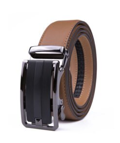 Dress Black Mens Genuine Leather Belt Slide Belt