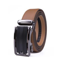 Dress Black Mens Genuine Leather Belt Slide Belt LA2072