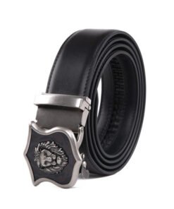 Lion Ratchet Mens Leather Belt Western Antique Automatic Belt Buckle