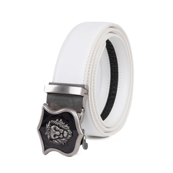 Lion Ratchet Mens Leather Belt Western Antique Automatic Belt Buckle - Image 3