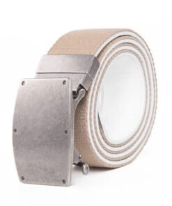 Ratchet Automatic Cotton PU Leather Belt Reversible Belt Buckle