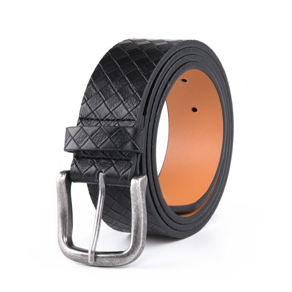 Casual Vintage Antique Lattice Embossed PU Leather Mens Belts - Image 3