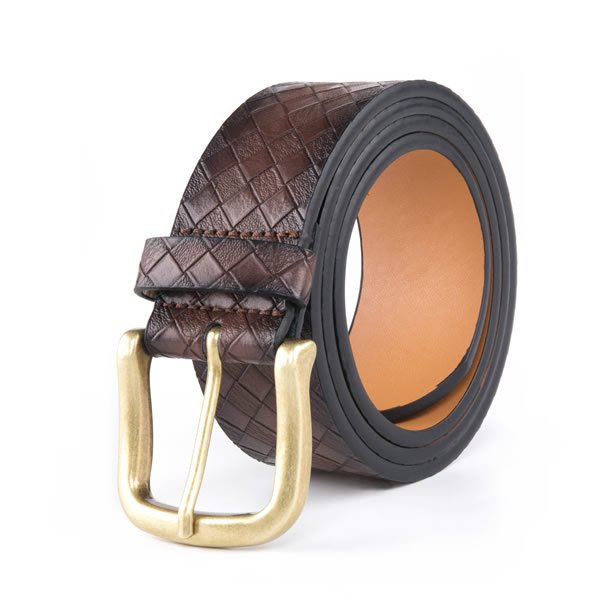 Casual Vintage Antique Lattice Embossed PU Leather Mens Belts - Image 4