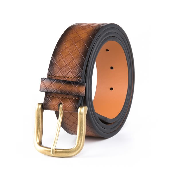 Casual Vintage Antique Lattice Embossed PU Leather Mens Belts - Image 6