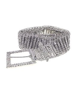 Ladies Diamond  Belt Sparkle Silver Chain Belts