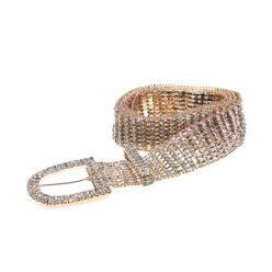 Sparkly Rhinestone Gold Chain Belts for Women