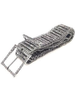 Alternative view of Womens Bling Diamond Shiny Silver Chain Belts