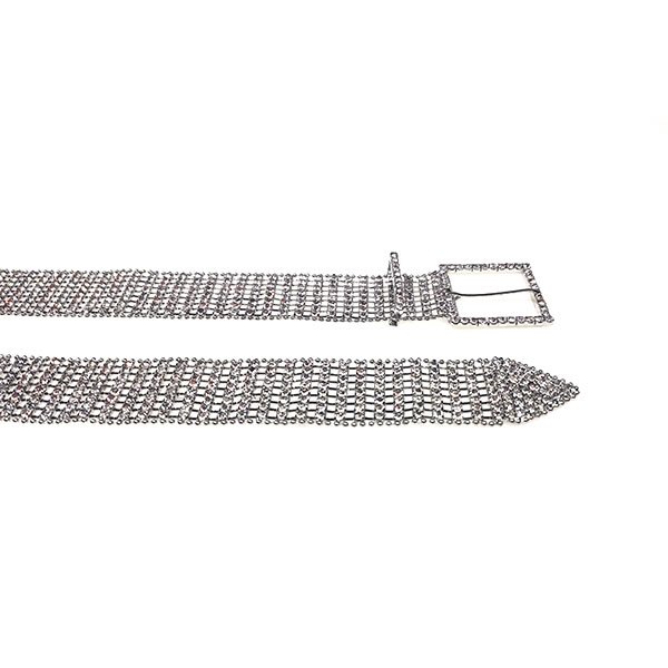 Womens Bling Diamond Shiny Silver Chain Belts - Image 3