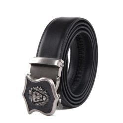 Lion Ratchet Mens Leather Belt Western Antique Automatic Belt Buckle LA2082