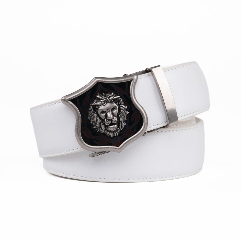 Lion Ratchet Mens Leather Belt Western Antique Automatic Belt Buckle LA2082 - Image 12